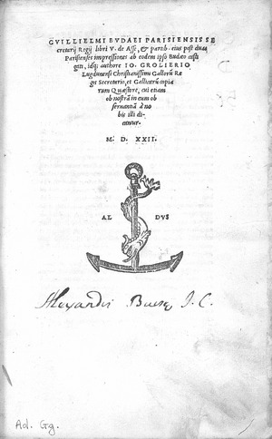 Archivo:Budé, Guillaume – De Asse et Partibus Eius, 1522 – BEIC 11022672