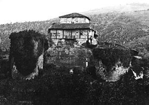 Archivo:Butroeko gaztelu zaharraren ikuspegia, 1878an. Hego-mendebaldea