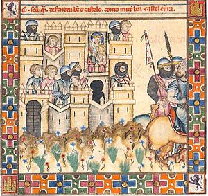 Archivo:Cantigas de Santa Maria-187b-5 Siege of Chincoya castle