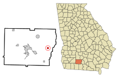 Colquitt County Georgia Incorporated and Unincorporated areas Ellenton Highlighted.svg