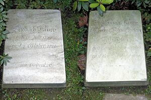 Archivo:Friedrich Krupp und Therese Grabplatten