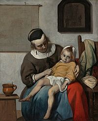 Archivo:Gabriël Metsu - Het zieke kind - Google Art Project