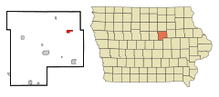 Grundy County Iowa Incorporated and Unincorporated areas Dike Highlighted.svg