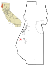 Humboldt County California Incorporated and Unincorporated areas Ferndale Highlighted.svg