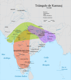 Indian Kanauj triangle map-es.svg