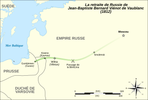 Archivo:JBB Viénot de Vaublanc's travel from Moscow to Gusev in 1812 map-fr