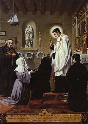 Archivo:Louis-Marie de Montfort with Marie-Louise Trichet, in the foundation of the Daughter of the Wisdom congregation