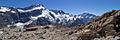 Mueller Hut with Mount Sefton and Mount Cook in the background