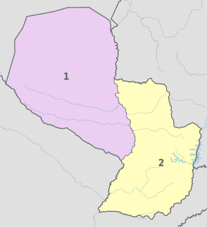 Archivo:Paraguay, administrative divisions (regions) - Nmbrs - colored