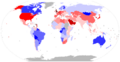 World map of countries by ecological deficit (2013)
