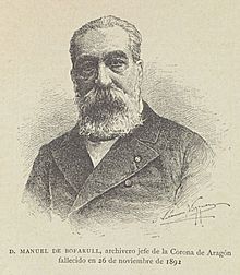 1892-12-12, La Ilustración Artística, Manuel de Bofarull, archivero jefe de la Corona de Aragón fallecido en 26 de noviembre de 1892.jpg
