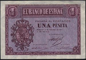 Archivo:1937 BandoNacional billete1peseta Burgos escudomonarquia