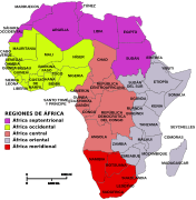 Africa map regions-es
