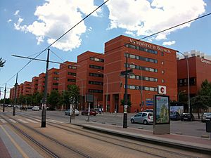 Archivo:Campus dels Tarongers (Universitat de València) des del tramvia