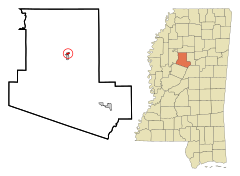 Carroll County Mississippi Incorporated and Unincorporated areas North Carrollton Highlighted.svg
