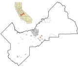 Fresno County California Incorporated and Unincorporated areas Del Rey Highlighted.svg