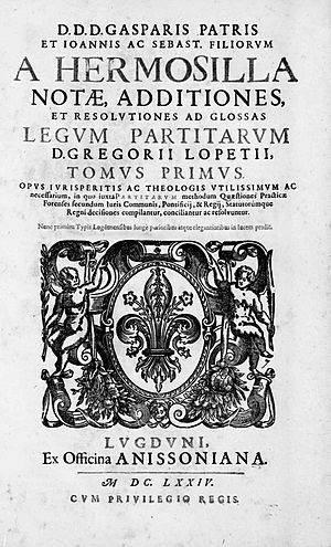 Archivo:Hermosilla, Gaspar de – Notae, additiones et resolutiones ad glossas legum partitarum domini Gregorii Lopetii, 1674 – BEIC 14118737