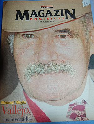 Archivo:Magazín de El espectador 1998 abril sobre Manuel Mejía Vallejo