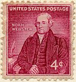 Archivo:Noah Webster United States postage stamp 1958