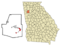 Paulding County Georgia Incorporated and Unincorporated areas Hiram Highlighted