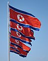 Photograph of flags of North Korea