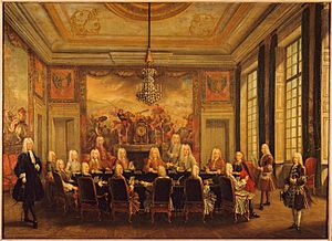 Archivo:Régence du duc d'Orléans, Council with Cardinal Fleury