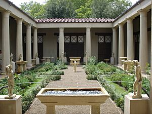 Archivo:Ricostruzione del giardino della casa dei vetii di pompei (mostra al giardino di boboli, 2007) 01