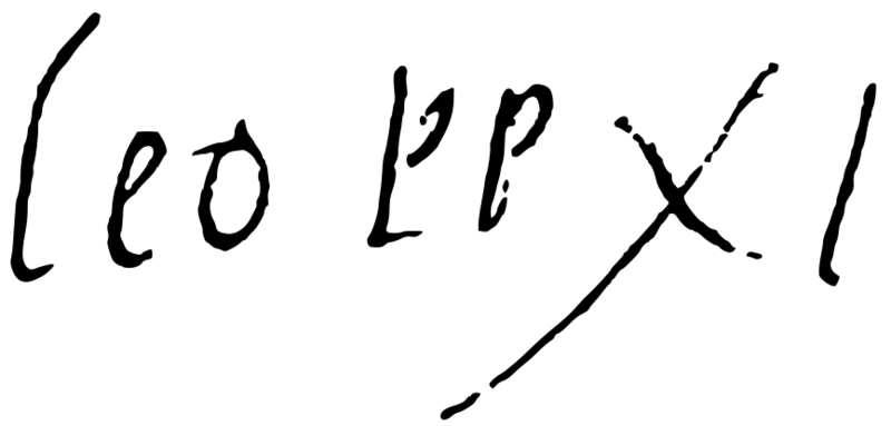 Signature of Pope Leo XI