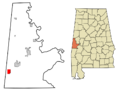 Sumter County Alabama Incorporated and Unincorporated areas Cuba Highlighted