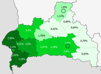 Ukrainians in Bresckaja voblasć, Belarus (2009 census)