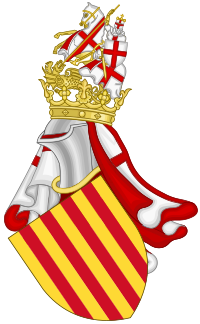 Archivo:Aragonese Royal Arms with the Crest of the Chivalry of Saint George