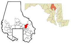 Baltimore County Maryland Incorporated and Unincorporated areas Perry Hall Highlighted.svg