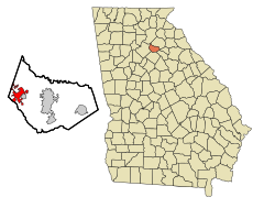 Barrow County Georgia Incorporated and Unincorporated areas Auburn Highlighted.svg