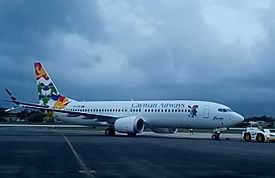 Cayman Airways 737 MAX 8 VP-CIW 1st delivery flight.jpg