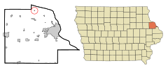 Dubuque County Iowa Incorporated and Unincorporated areas Balltown Highlighted.svg