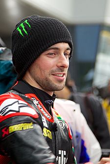 Eugene Laverty in Parc Fermé, Silverstone 2012.jpg