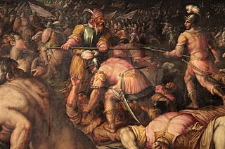 Giorgio vasari e aiuti, sconfitta di radagaiso presso fiesole, 1563-65, 03.jpg