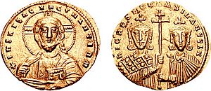 Archivo:Histamenon nomisma-Nicephorus II and Basil II-sb1776