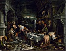 Jacopo Bassano - Christ in the House of Mary, Martha, and Lazarus - Google Art Project