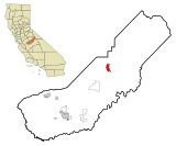 Madera County California Incorporated and Unincorporated areas Oakhurst Highlighted.svg
