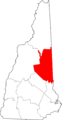 Map of New Hampshire highlighting Carroll County