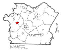 Map of New Salem-Buffington, Fayette County, Pennsylvania Highlighted.png