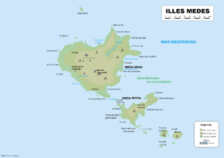 Mapa topográfico de las Islas Medas