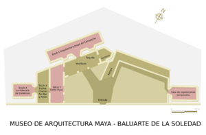 Archivo:Museo de Arquitectura Maya - Baluarte de la Soledad Campeche Mapa de Sitio