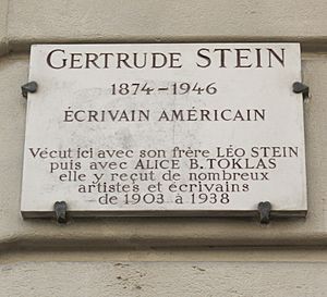 Archivo:Plaque Gertrude Stein, 27 rue de Fleurus, Paris 6