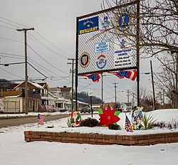 Sign welcoming visitors to Brilliant Ohio, winter season.jpg