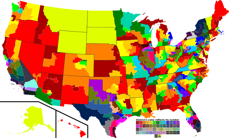 US Congressional Districts color