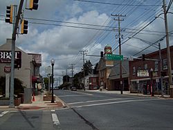 Westminster St. and York St. Intersection, Downtown, Manchester, Maryland.jpg