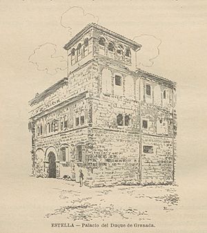 Archivo:1902, Historia de España en el siglo XIX, vol 5, Estella, Palacio del Duque de Granada