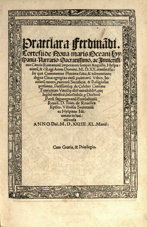 Archivo:4.- 50012 0003 - Hernán Cortés - Segunda y tercera cartas de relación, dirigidas al emperador Carlos V 1500-1558 done narra lo ocurrido entre el 30 de octubre de 1520 hasta el 15 de mayo de 1522